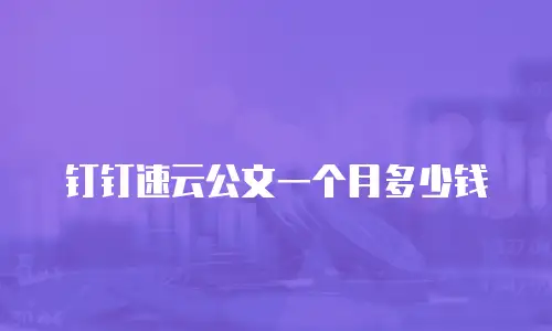 钉钉速云公文一个月多少钱