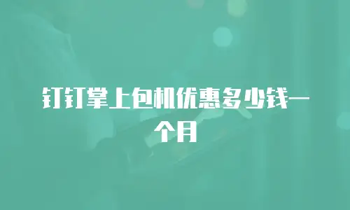钉钉掌上包机优惠多少钱一个月