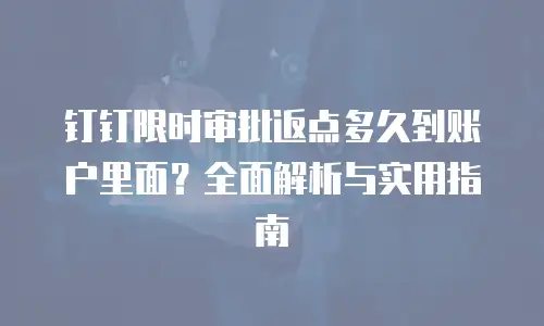 钉钉限时审批返点多久到账户里面？全面解析与实用指南