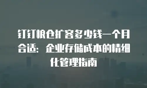 钉钉粮仓扩容多少钱一个月合适：企业存储成本的精细化管理指南