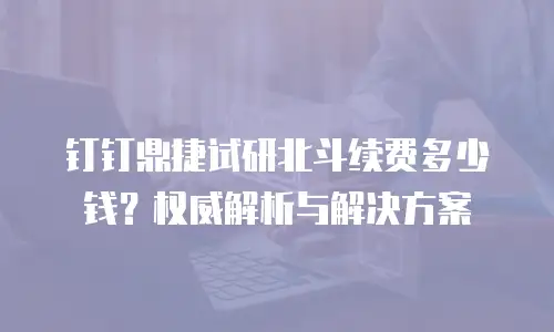 钉钉鼎捷试研北斗续费多少钱？权威解析与解决方案
