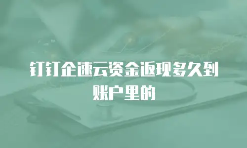 钉钉企速云资金返现多久到账户里的