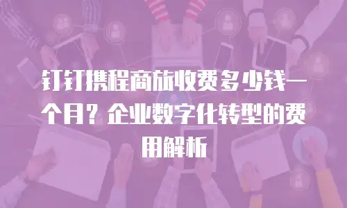 钉钉携程商旅收费多少钱一个月？企业数字化转型的费用解析