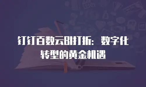 钉钉百数云BI打折：数字化转型的黄金机遇