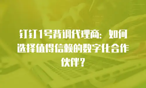 钉钉1号背调代理商：如何选择值得信赖的数字化合作伙伴？