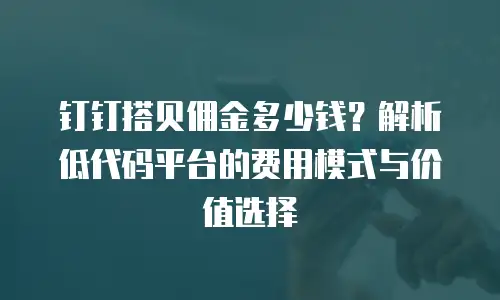 钉钉搭贝佣金多少钱？解析低代码平台的费用模式与价值选择