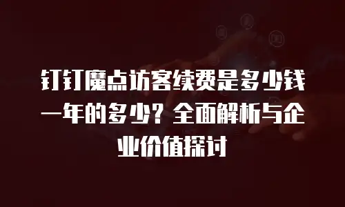 钉钉魔点访客续费是多少钱一年的多少？全面解析与企业价值探讨