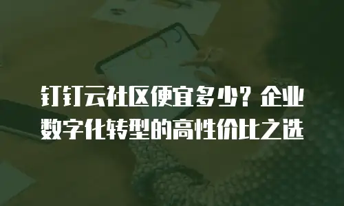 钉钉云社区便宜多少？企业数字化转型的高性价比之选