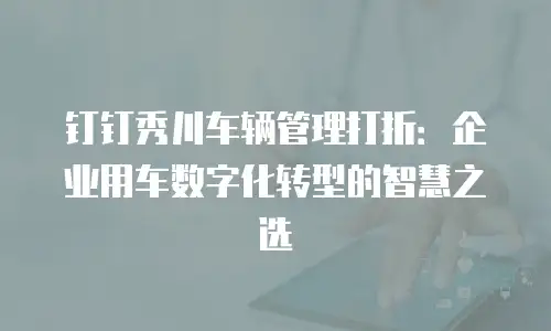 钉钉秀川车辆管理打折：企业用车数字化转型的智慧之选