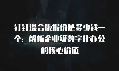 钉钉混合版报价是多少钱一个：解析企业级数字化办公的核心价值