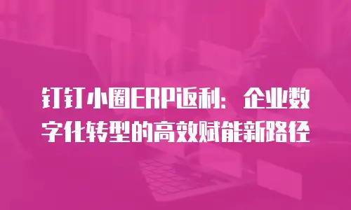 钉钉小圈ERP返利：企业数字化转型的高效赋能新路径