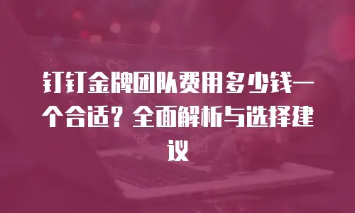 钉钉金牌团队费用多少钱一个合适？全面解析与选择建议