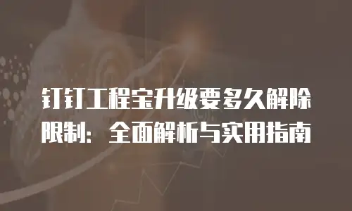 钉钉工程宝升级要多久解除限制：全面解析与实用指南