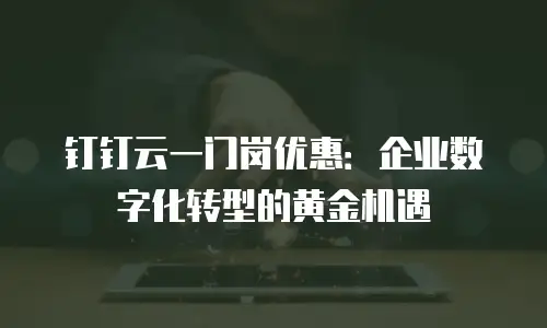 钉钉云一门岗优惠：企业数字化转型的黄金机遇