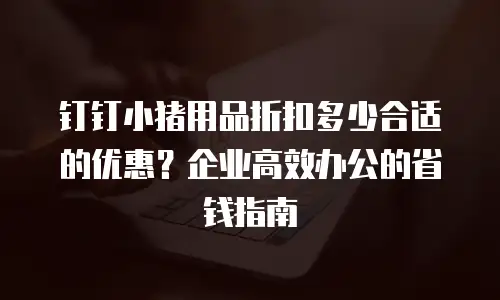 钉钉小猪用品折扣多少合适的优惠？企业高效办公的省钱指南