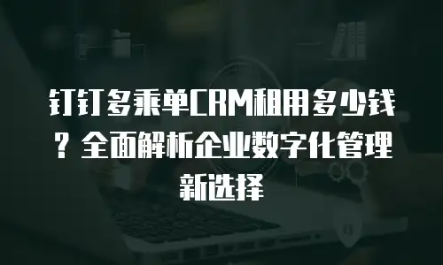钉钉多乘单CRM租用多少钱？全面解析企业数字化管理新选择