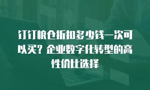 钉钉粮仓折扣多少钱一次可以买？企业数字化转型的高性价比选择
