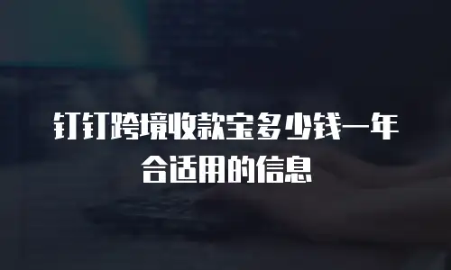 钉钉跨境收款宝多少钱一年合适用的信息