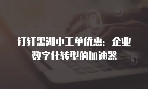 钉钉黑湖小工单优惠：企业数字化转型的加速器
