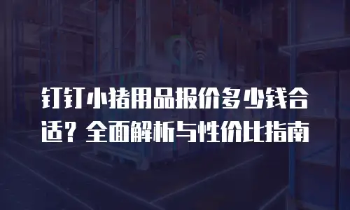钉钉小猪用品报价多少钱合适？全面解析与性价比指南