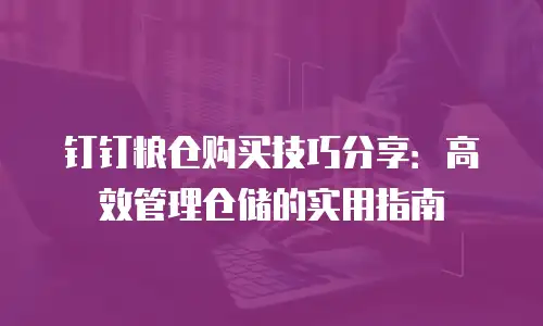 钉钉粮仓购买技巧分享：高效管理仓储的实用指南