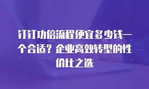 钉钉功倍流程便宜多少钱一个合适？企业高效转型的性价比之选