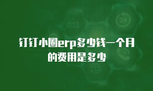 钉钉小圈erp多少钱一个月的费用是多少