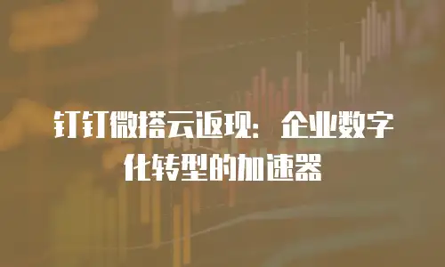 钉钉微搭云返现：企业数字化转型的加速器