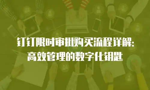钉钉限时审批购买流程详解：高效管理的数字化钥匙