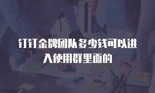 钉钉金牌团队多少钱可以进入使用群里面的