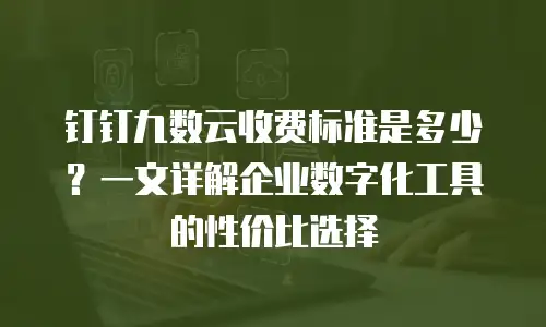 钉钉九数云收费标准是多少？一文详解企业数字化工具的性价比选择