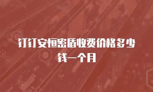 钉钉安恒密盾收费价格多少钱一个月