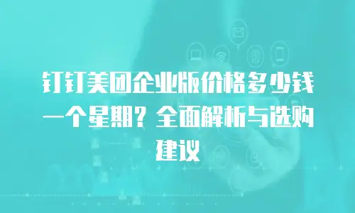钉钉美团企业版价格多少钱一个星期？全面解析与选购建议