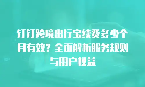 钉钉跨境出行宝续费多少个月有效？全面解析服务规则与用户权益