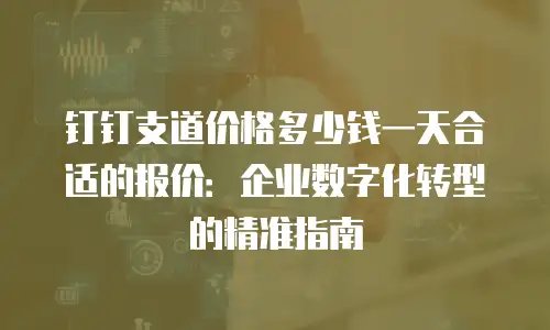 钉钉支道价格多少钱一天合适的报价：企业数字化转型的精准指南