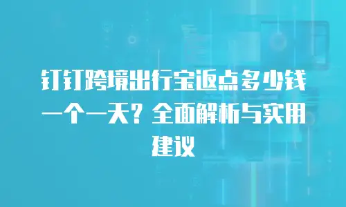 钉钉跨境出行宝返点多少钱一个一天？全面解析与实用建议