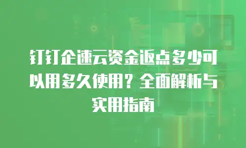 钉钉企速云资金返点多少可以用多久使用？全面解析与实用指南