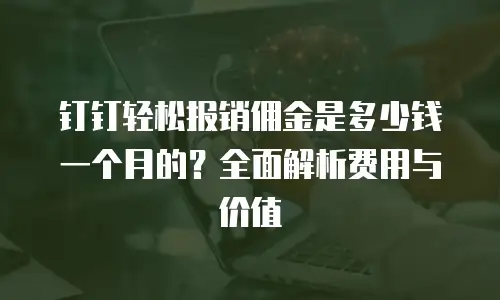 钉钉轻松报销佣金是多少钱一个月的？全面解析费用与价值