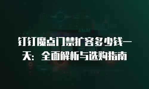 钉钉魔点门禁扩容多少钱一天：全面解析与选购指南