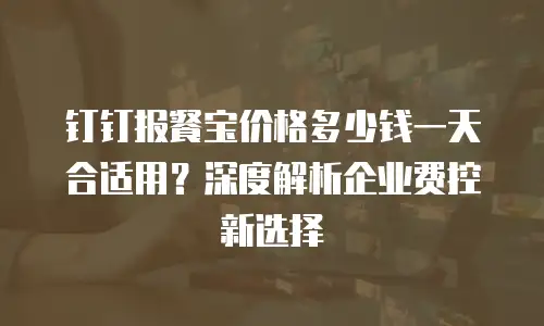 钉钉报餐宝价格多少钱一天合适用？深度解析企业费控新选择