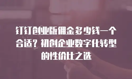 钉钉创业版佣金多少钱一个合适？初创企业数字化转型的性价比之选