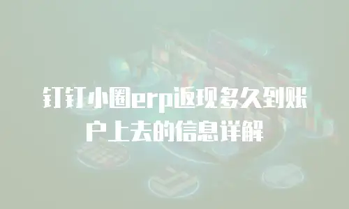 钉钉小圈erp返现多久到账户上去的信息详解