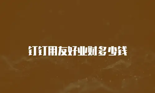钉钉用友好业财多少钱