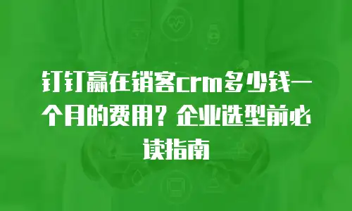 钉钉赢在销客crm多少钱一个月的费用？企业选型前必读指南