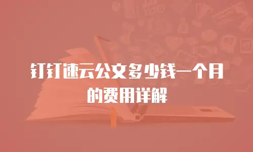 钉钉速云公文多少钱一个月的费用详解