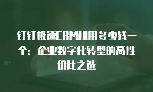 钉钉极速CRM租用多少钱一个：企业数字化转型的高性价比之选