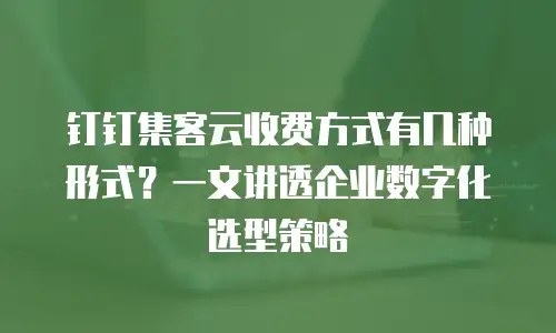 钉钉集客云收费方式有几种形式？一文讲透企业数字化选型策略
