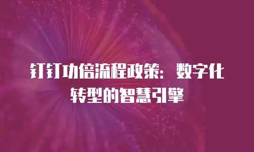 钉钉功倍流程政策：数字化转型的智慧引擎