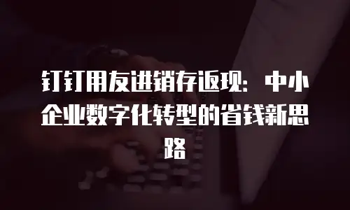 钉钉用友进销存返现：中小企业数字化转型的省钱新思路