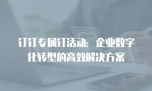 钉钉专属钉活动：企业数字化转型的高效解决方案
